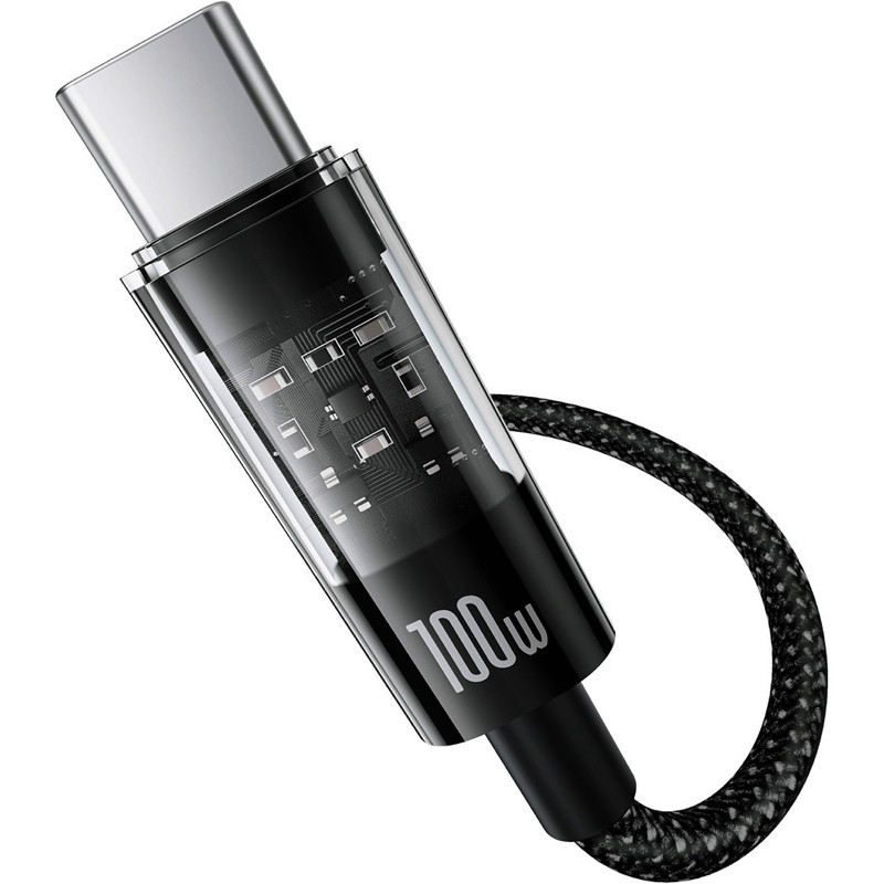 Кабель Baseus Gem Fast-Charging Data Cable USB to USB-C 100W 2m Cluster Black Киев - изображение 3