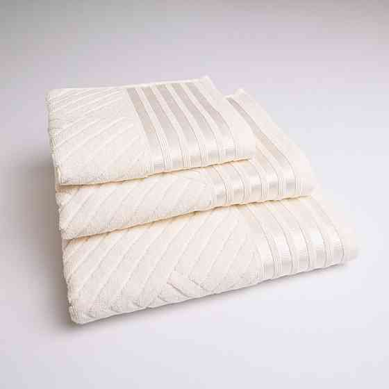 Набор махровых полотенец SOFT 3шт GM Textile 40х70см, 50х90см, 70х140см 500г/м2 (Ванильный) Сумы