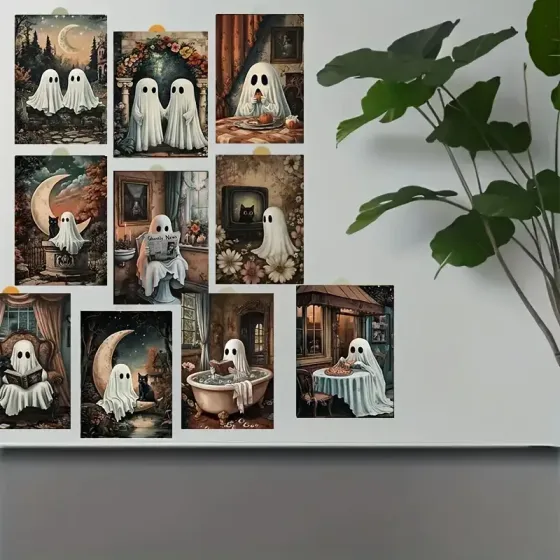 Набор открыток «Призраки и тыквы» – 10 штук, случайный выбор Киев