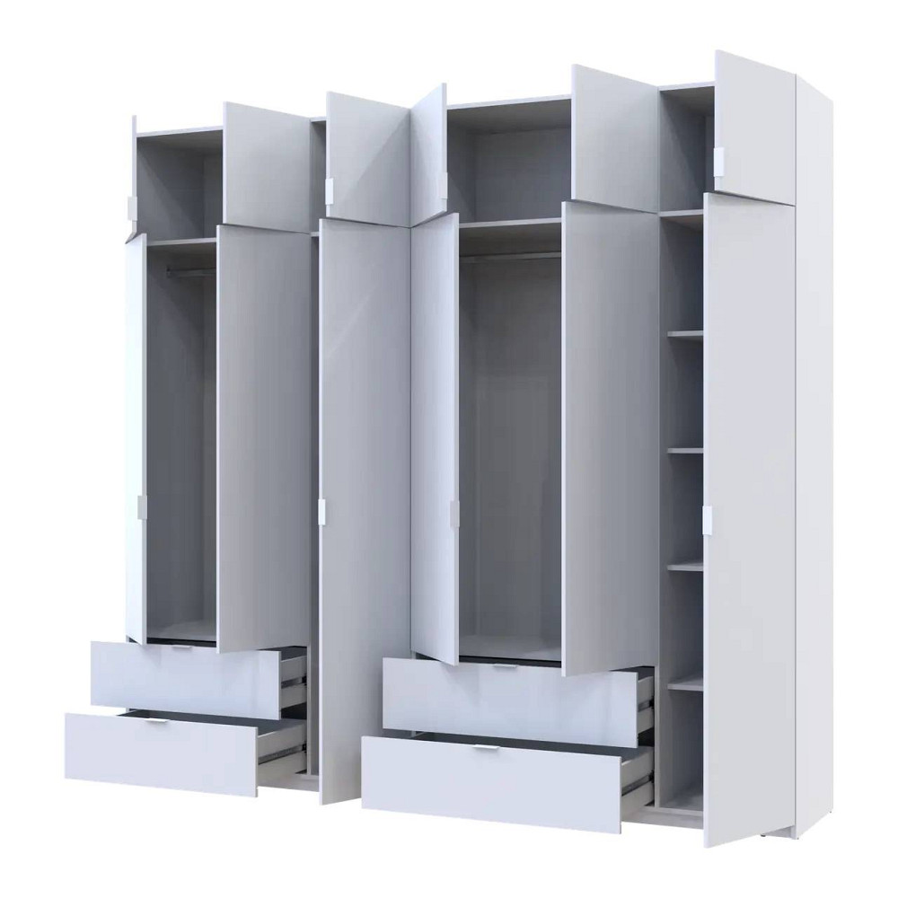 Шафа для одягу Doros Лукас Біла 3+3 ДСП 255х50х240 DRS-011684 (42005110) Львів - фото 2