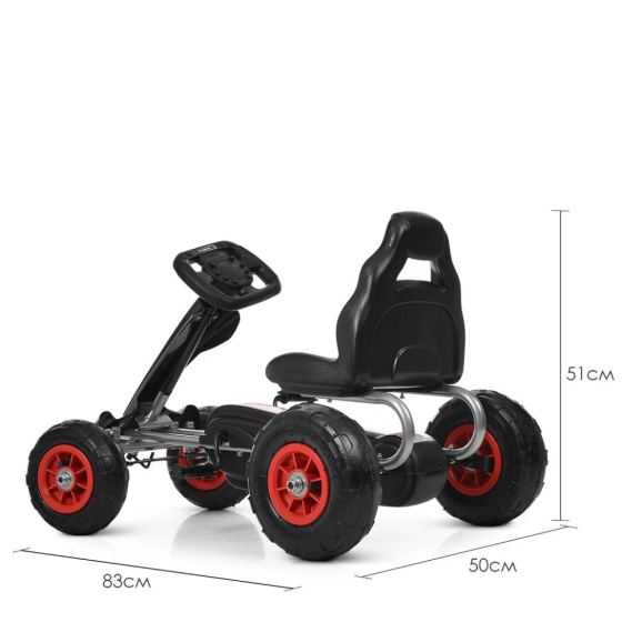 Карт педальный Bambi kart M 4036-2 надувные колеса Черный Винница