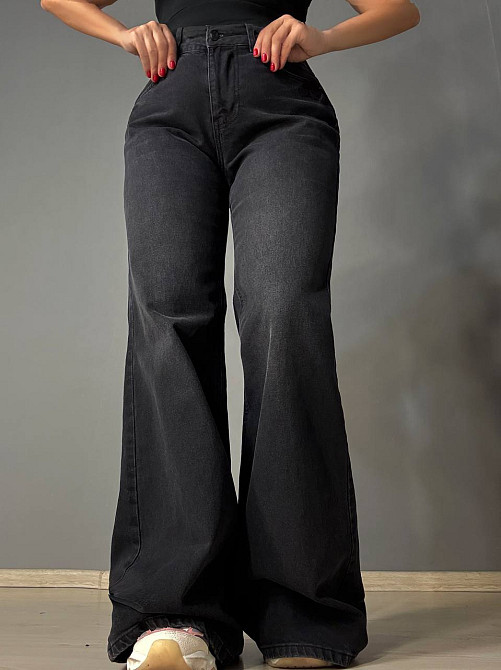 Джинсы женские Its Basic 3992-2 flare супер клеш широкие черные, черный, 40, 40, 79 см, 107 см Киев - изображение 10