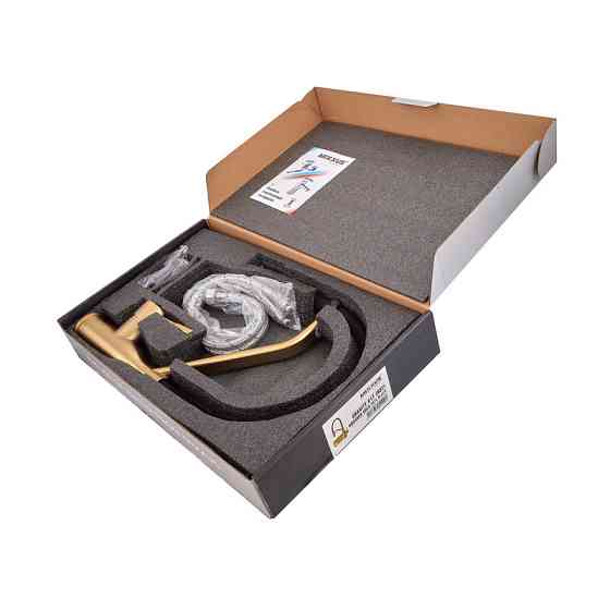 Кухонный смеситель MIXXUS PREMIUM GRAVITY 017 NUT BRUSHED GOLD с черным силиконовым изливом Харьков