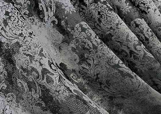 Комплект готових штор VR-Textil Льон Преміум № 1695ш Чорний з сірим 100х290 см 2 шт (31-912) Київ