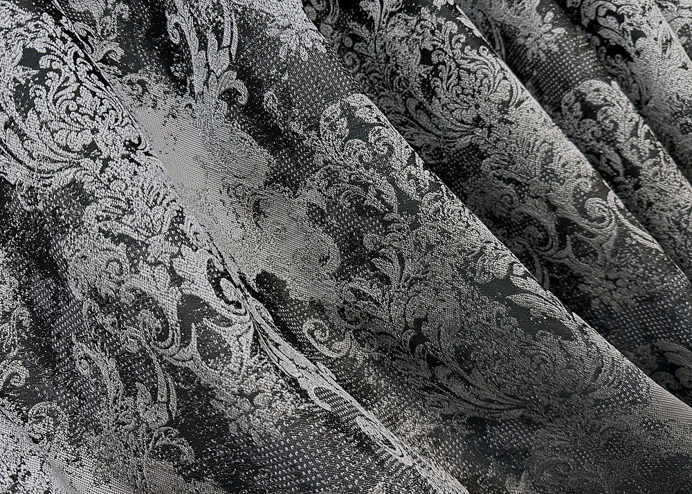 Комплект готових штор VR-Textil Льон Преміум № 1695ш Чорний з сірим 100х290 см 2 шт (31-912) Київ - фото 6