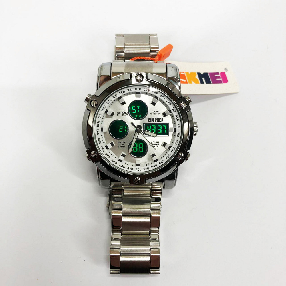 Брендовые мужские часы SKMEI 1389SI SILVER, Часы армейские оригинал, Часы IE-210 армейские скмей Киев - изображение 8