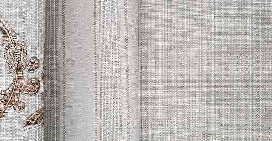 Шпалери вінілові на флізеліні AdaWall Seyyah 1.06х10 смуги структурні бежеві сірі золотисті Київ