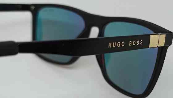 Брендовые очки мужские оранжевые зеркальные в черной матовой оправе. Киев