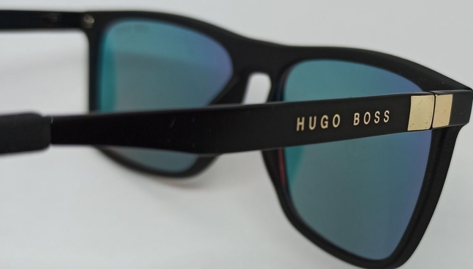 Брендовые очки мужские оранжевые зеркальные в черной матовой оправе. Киев - изображение 1