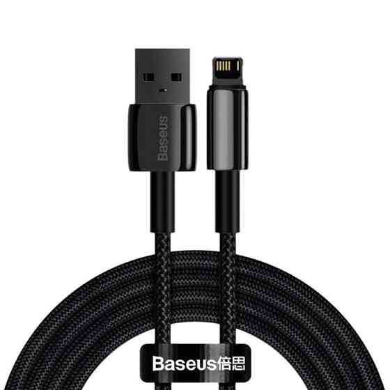 Кабель Baseus Tungsten Gold Fast Charging Data Cable USB to iP 2.4A 2m Black CALWJ-A01 Одеса
