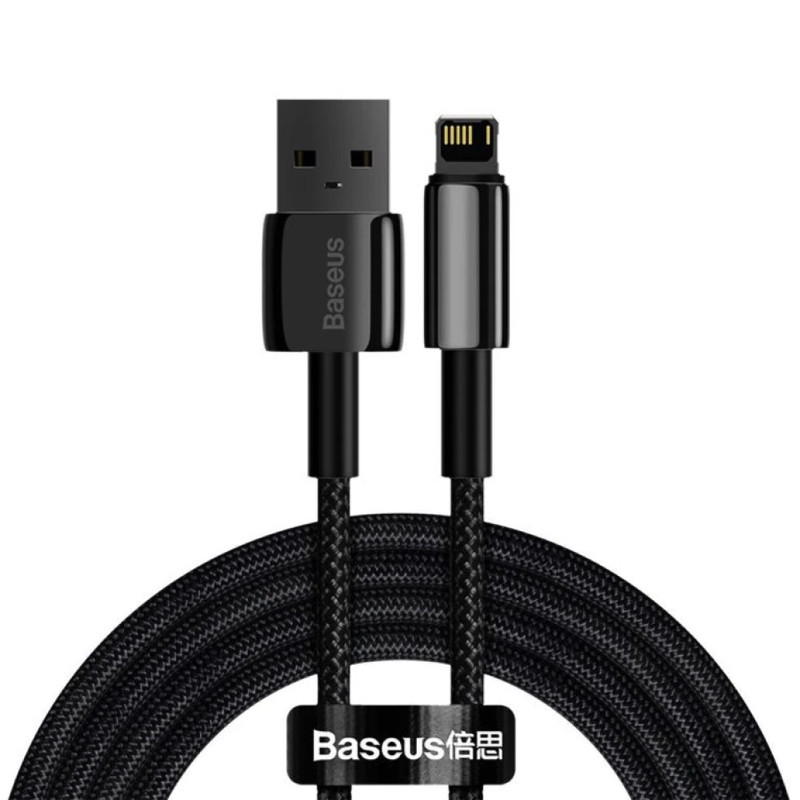 Кабель Baseus Tungsten Gold Fast Charging Data Cable USB to iP 2.4A 2m Black CALWJ-A01 Одеса - фото 1
