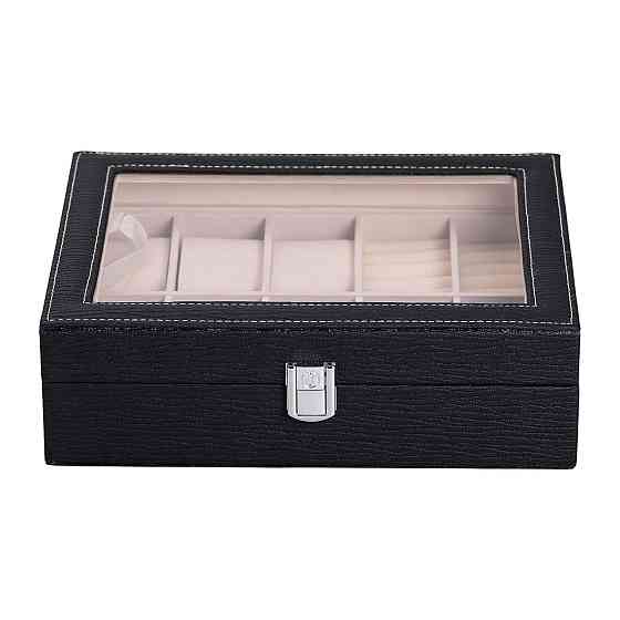 Скринька для прикрас з еко шкіри із дзеркалом органайзер для ювелірних виробів HP-5-6B Київ