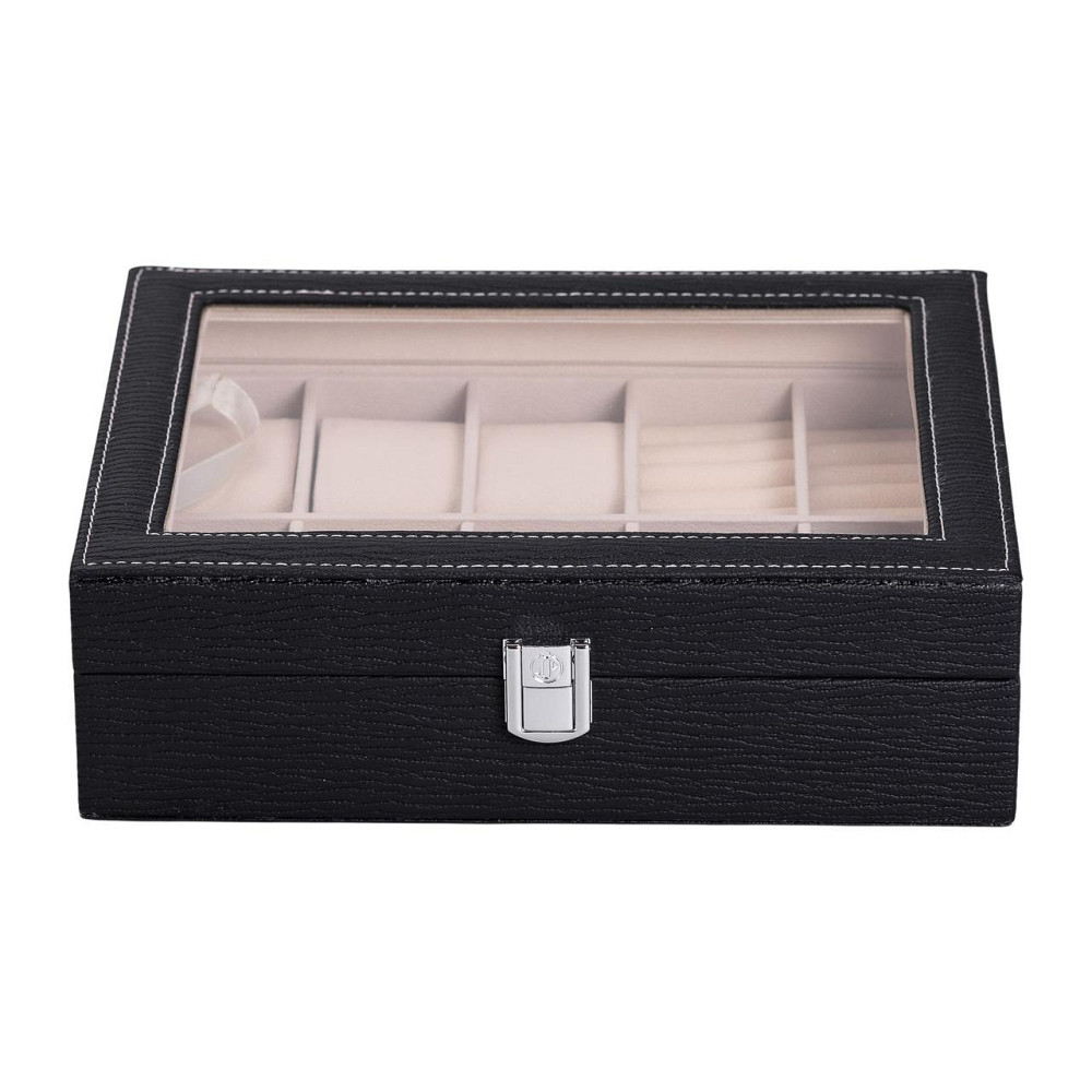 Скринька для прикрас з еко шкіри із дзеркалом органайзер для ювелірних виробів HP-5-6B Київ - фото 6