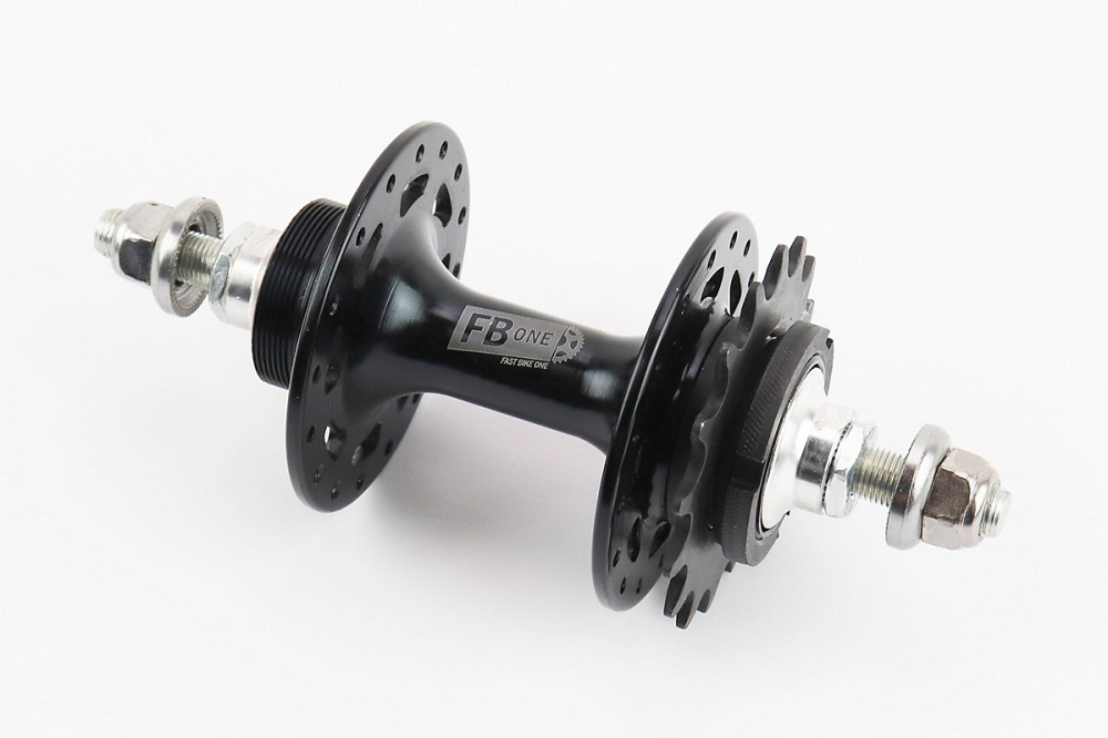 Втулка задня FIX алюмінієва 14Gx32H з фіксованою передачею 16Т, різьба Flip-Flop, 2 пром-підшипники 6000 2RS, кріпл. гайка, чорна FB-A266В Київ - фото 1