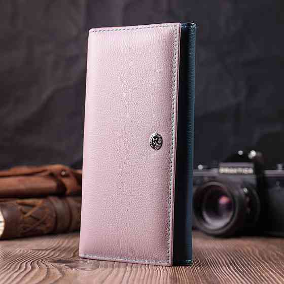 Жіночий практичний гаманець з натуральної шкіри ST Leather 22521 Різнокольоровий Київ