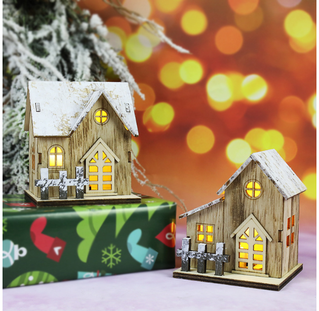 Новогодний Деревянный Домик с подсветкой 9.5 х 8 х 7 см Одесса - изображение 2