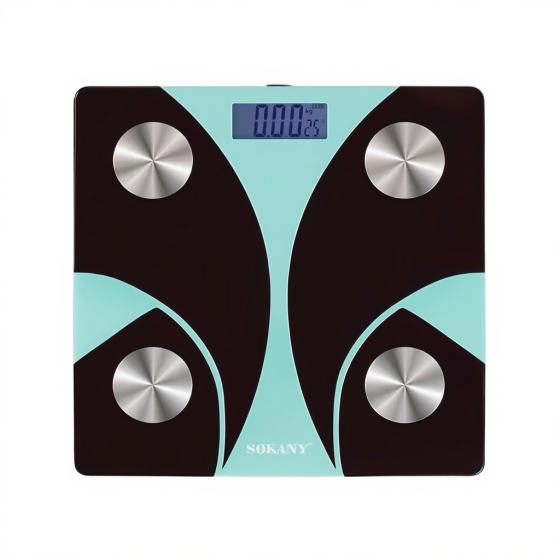 Смарт ваги електронні Sokany 26х26 см до 180 кг з Bluetooth М'ятний SK-19029GR Коломия