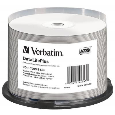 Диск CD Verbatim CD-R 700Mb 52x Cake box Printable (43745) Винница - изображение 1