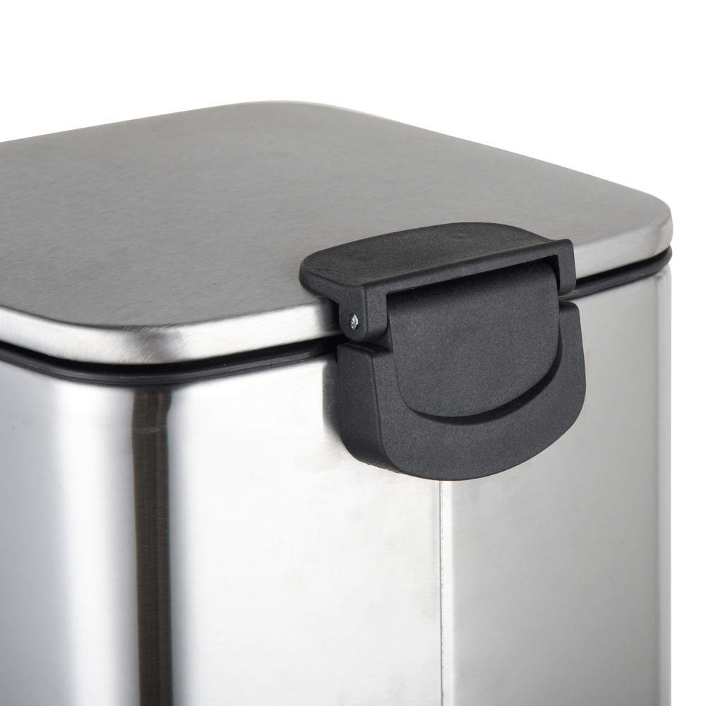 Відро для сміття з плавним закриванням квадратне Zerix Kubix-TC0108 SS Color 8 л колір нержавійка Чернівці - фото 5