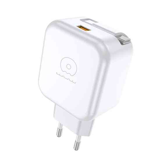 Мережевий зарядний пристрій з кабелем WUW-C268 12W fast charger USB A +retractable 70cm type c Cable Одеса