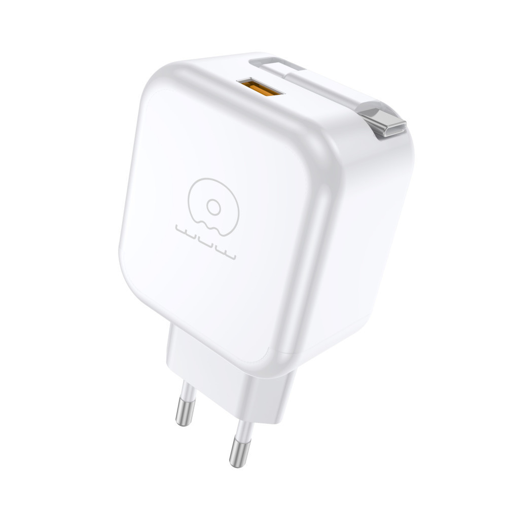 Мережевий зарядний пристрій з кабелем WUW-C268 12W fast charger USB A +retractable 70cm type c Cable Одеса - фото 3