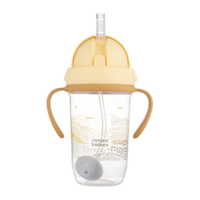 Поїльник-непроливайка Canpol babies MOUNTAINS з трубочкою і обтяжувачем, 270 мл, бежева (56/620_bei) Вінниця - фото 1
