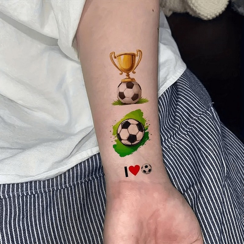 Набір дитячих тимчасових тату "Футбол №1" football-tattoo-mini-set- 10 штук по 12*7 см Вінниця - фото 2