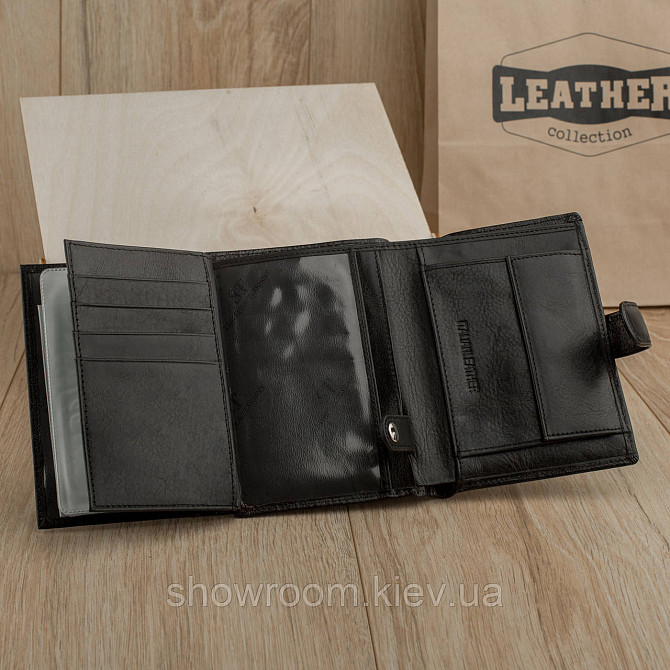 Мужской подарочный набор Leather Collection (бумажник и ремень автомат) (LC010) Киев - изображение 6