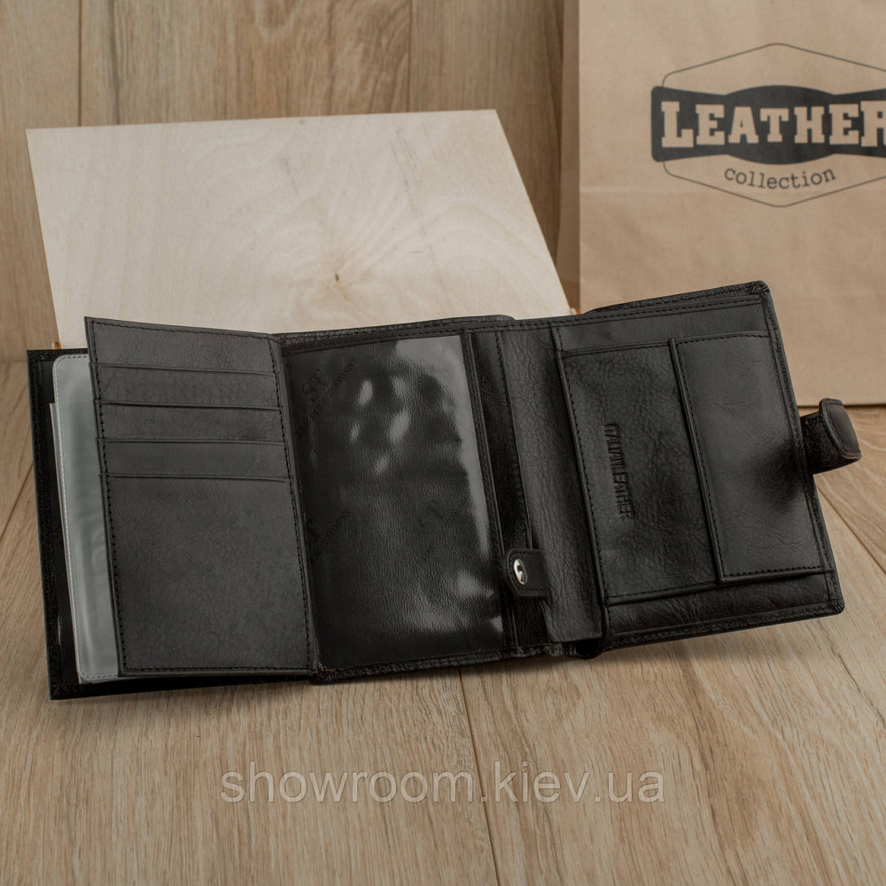 Чоловічий подарунковий набір Leather Collection (гаманець та ремінь автомат) (LC010) Київ - фото 6