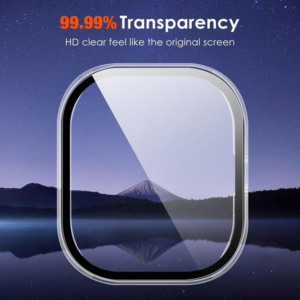 Чохол для годинника ivoler Redmi Watch 5 / Redmi Watch 4 прозорий+чорний 3 шт жорсткий PC з 9H загартованим склом тонкий захисний Київ - фото 3