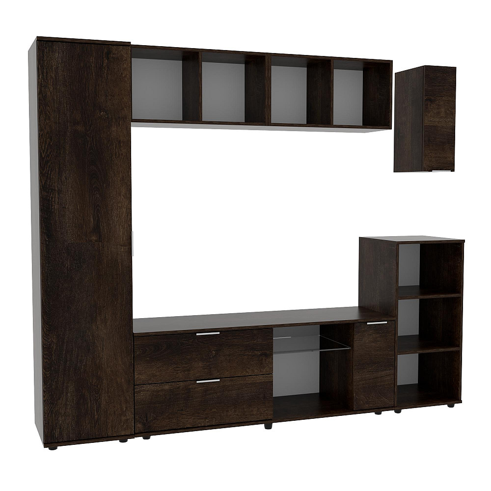 Стенка в гостиную Ketrin-1, Дуб Конкордия, 2240х425х1880 Львов - изображение 1