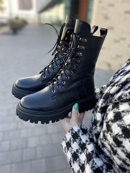 SOTHBY'S Черевики жіночі Sothby's чорні натуральна шкіра з утепленням висота 18см (M-1730/2 531 Коломия - фото 3