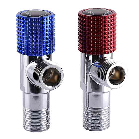 Комплект кранів кутових кераміка SOLOMON EXCLUSIVE 1/2″X1/2″ 9889 RED/BLUE (комплект2шт.) (000025175) Киев