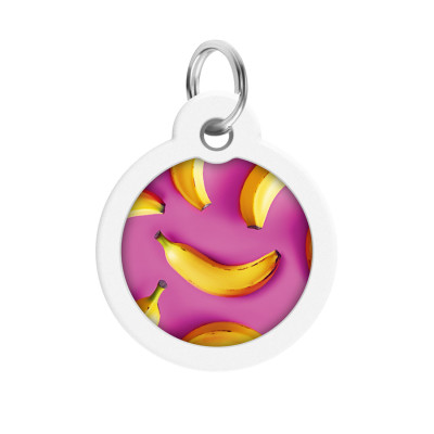 Адресник для тварин WAUDOG Smart ID з QR паспортом "Банани на рожевому", коло 30 мм (230-4055) Вінниця - фото 2