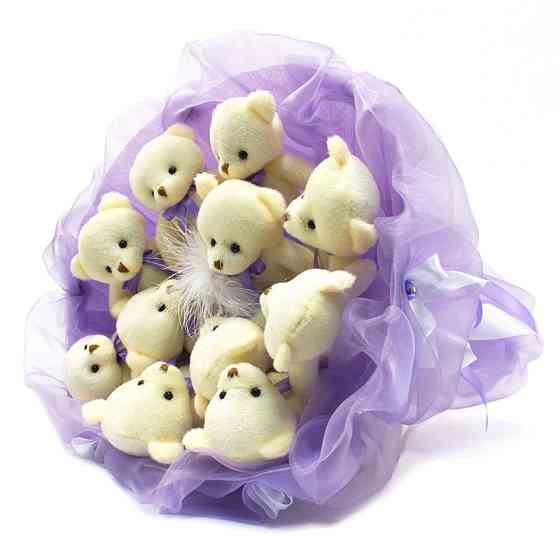 Букет з іграшок Ведмедики лавандовий 5346IT з 11ю іграшками Вінниця