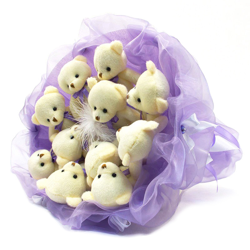Букет з іграшок Ведмедики лавандовий 5346IT з 11ю іграшками Вінниця - фото 4