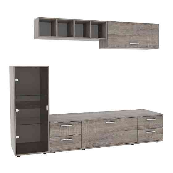 Стенка в гостиную Hugo-3, Дуб Сонома Трюфель, 2060х520х1700 Львов