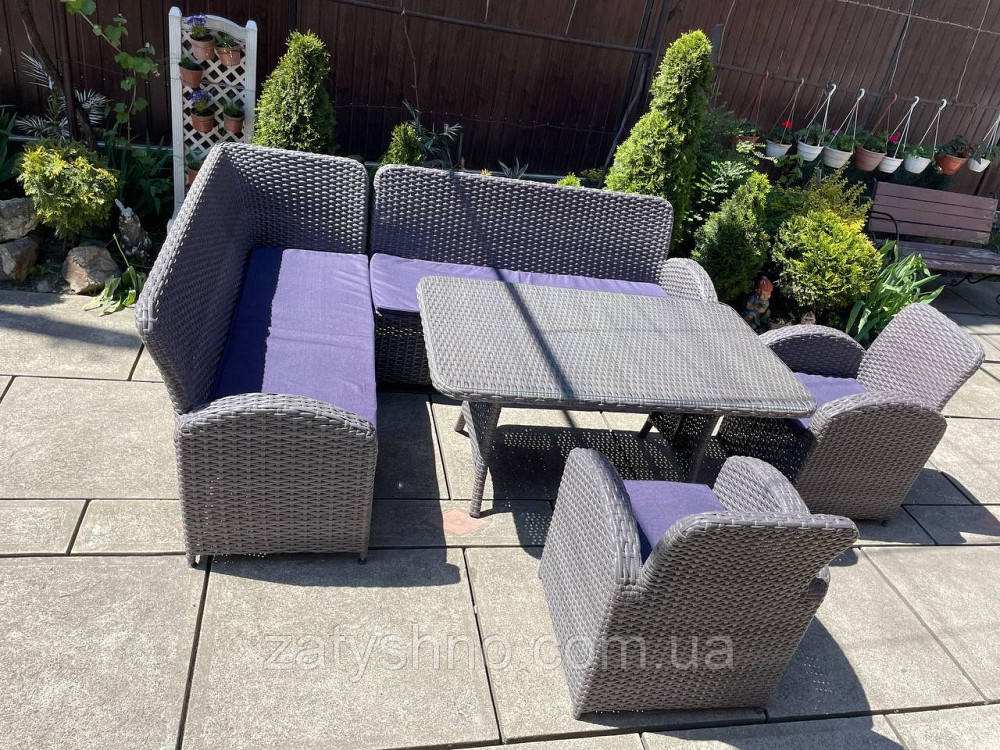 Ротангові меблі з кутовим диваном та 2 кріслами Київ - фото 1