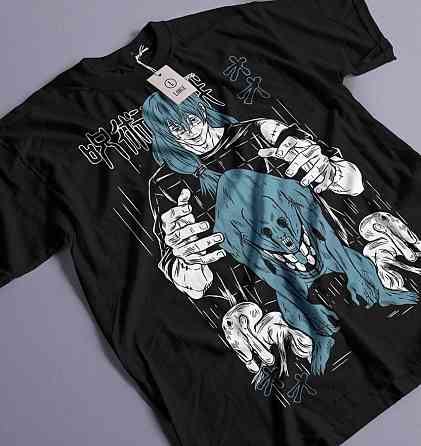 Футболка для мальчика аниме Магическая битва оверсайз (рост от 165 до 180 ) Черний AnimeJ1149m Днепр