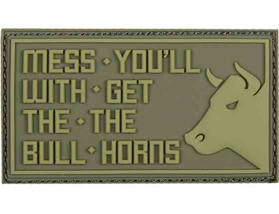 Шеврон 3D PVC на липучке 101INC #19027 Mess With The Bull 