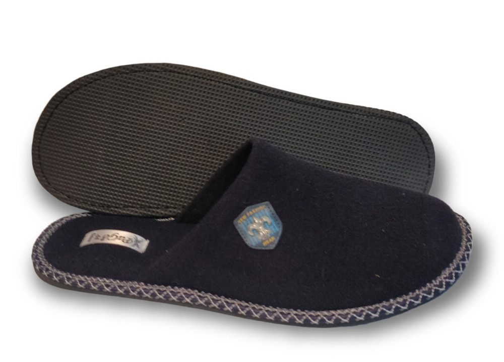 Тапочки мужские комнатные с закрытым носком синие Тапки домашние на тихом ходу теплые и удобные Одесса - изображение 4