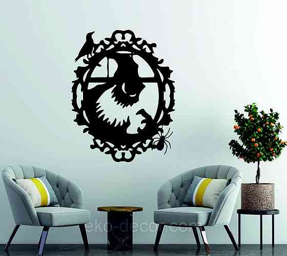 Декоративное настенное Панно «Монстр. Хэллоуин.», Декор на стену 70*54 см, Черный Киев