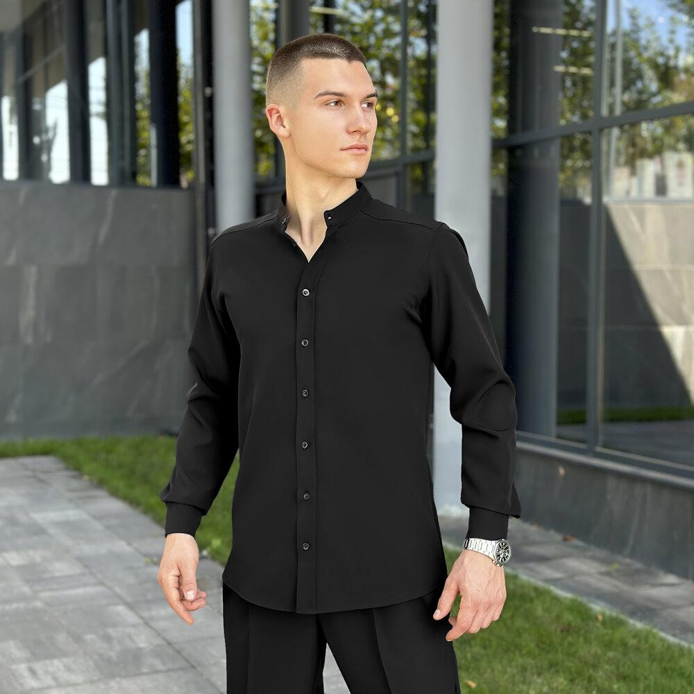 Чоловіча чорна сорочка з довгим рукавом Pobedov Legend Київ - фото 1