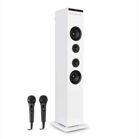 Karaboom CD Система караоке Bluetooth MP3 Зарядний пристрій USB Мікрофон FB Білий Білий (Німеччина, читати Рівне