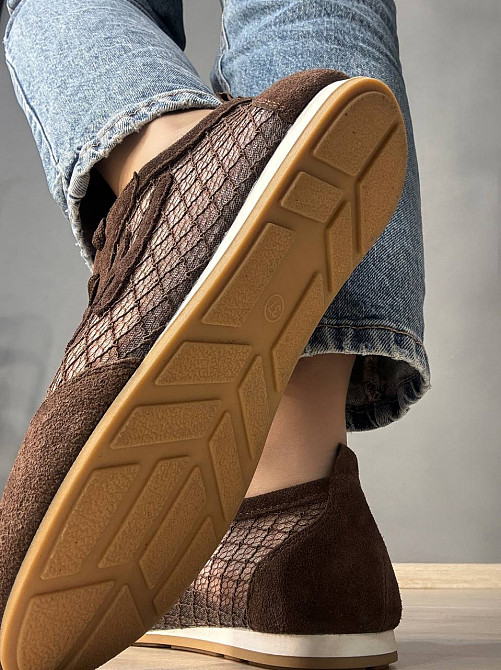 Кроссовки женские Meideli 880-9 замшевые с сеткой сникерсы коричневые, 41, 25,5 см Киев - изображение 5