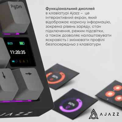 Клавіатура Ajazz AK820 Pro Flying Fish Switch Purple RGB USB/Wireless/Bluetooth UA Purple (AK820PRO-FF-PWB) Вінниця
