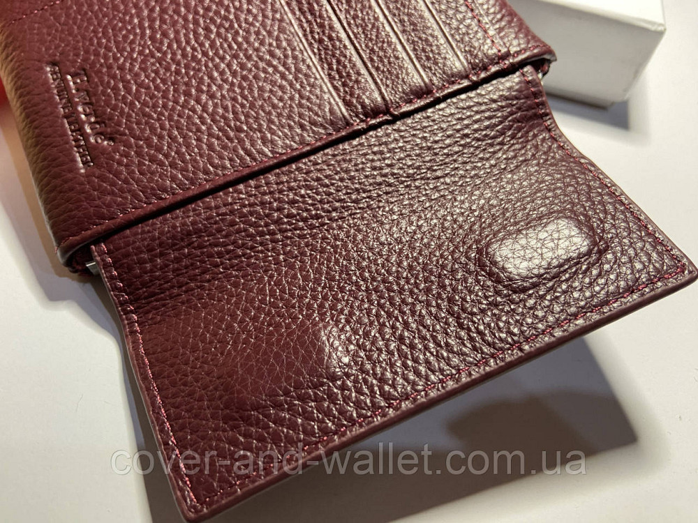 Стильний жіночий шкіряний гаманець марсалового кольору невеликого розміру Helen Verde 232 Київ - фото 7