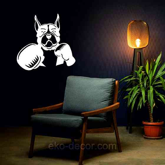 Декоративне настінне Панно «Боксер», Декор на стіну 70*67 см, Білий Київ