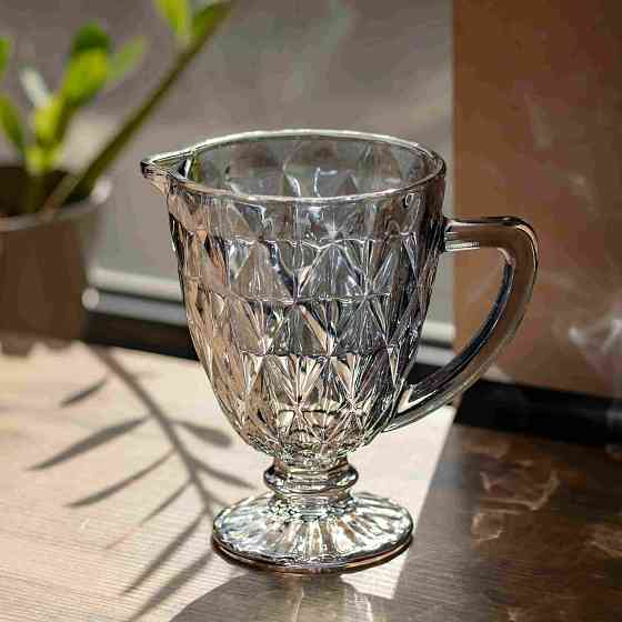 Глечик для напоїв Diamond Blue скляний 1 літр HP-19-273 глек для лимонаду газованки лимонадник прозорий Коломия