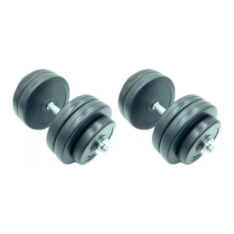 Гантели наборные композитные в пластиковой оболочке 2 шт по 14,5 кг Rock Pro-R NE-PL-R-014-2 Винница - изображение 1